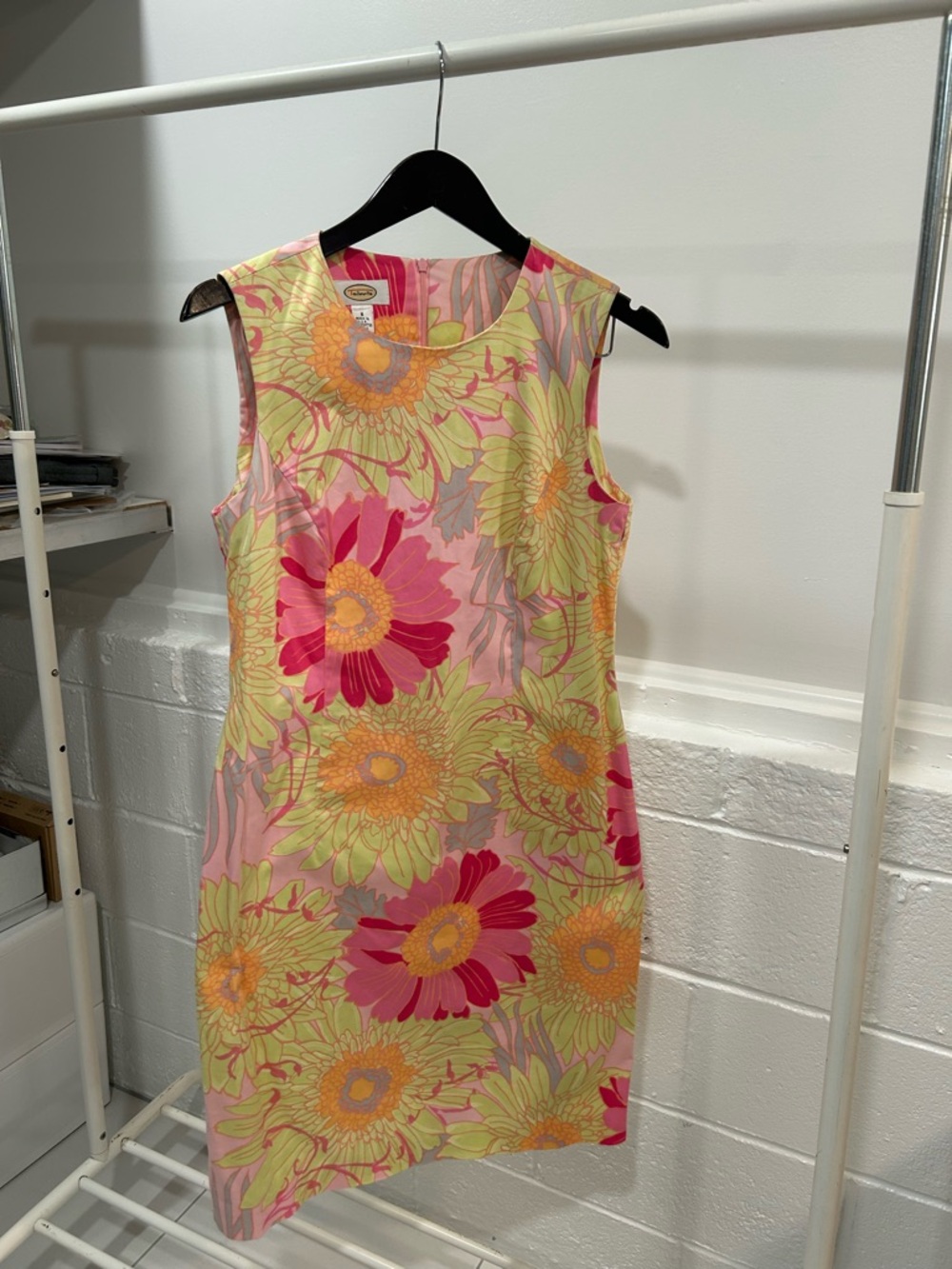 Talbots Pink Floral Sleeveless Sheath Dress